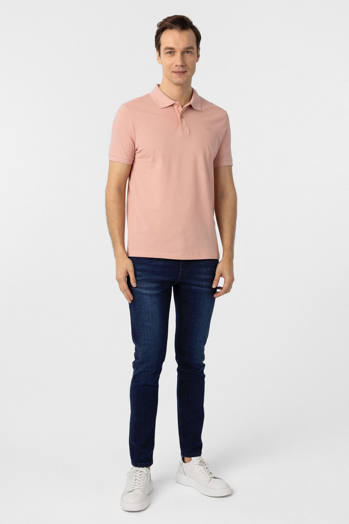 Süvari Süvari Dar Kesim Pamuk Çekmeyen Kumaş Polo Yaka Tişört