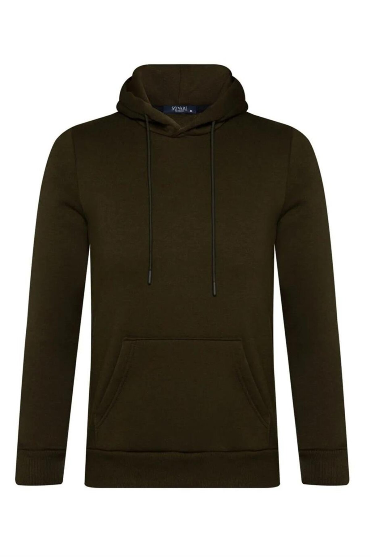 Süvari Kapüşonlu Yaka Regular Kalıp Düz Koyu Yeşil Sweatshirt