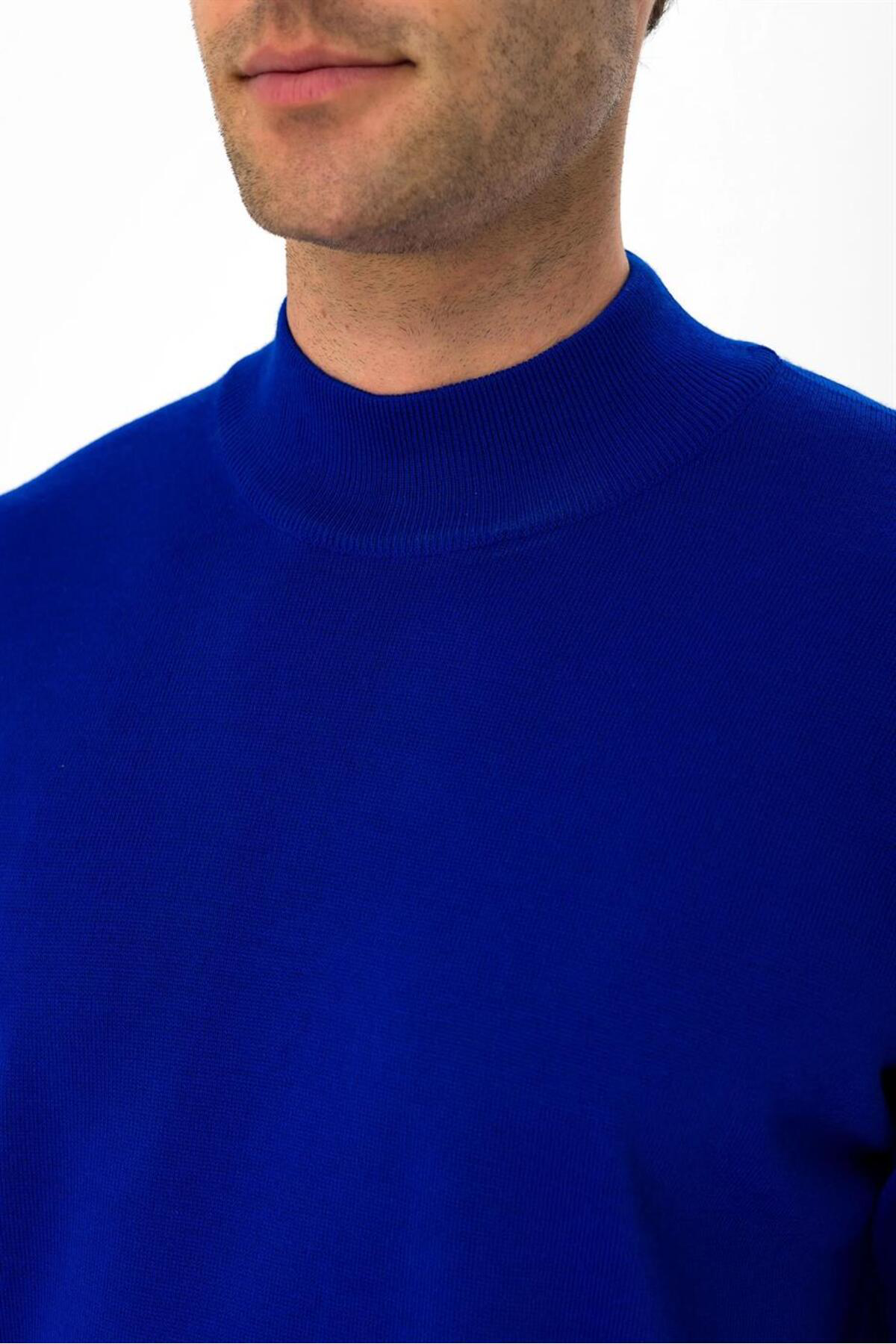 Süvari Süvari Rahat Kalıp Yarım Balıkçı Yünlü Kahverengi Triko