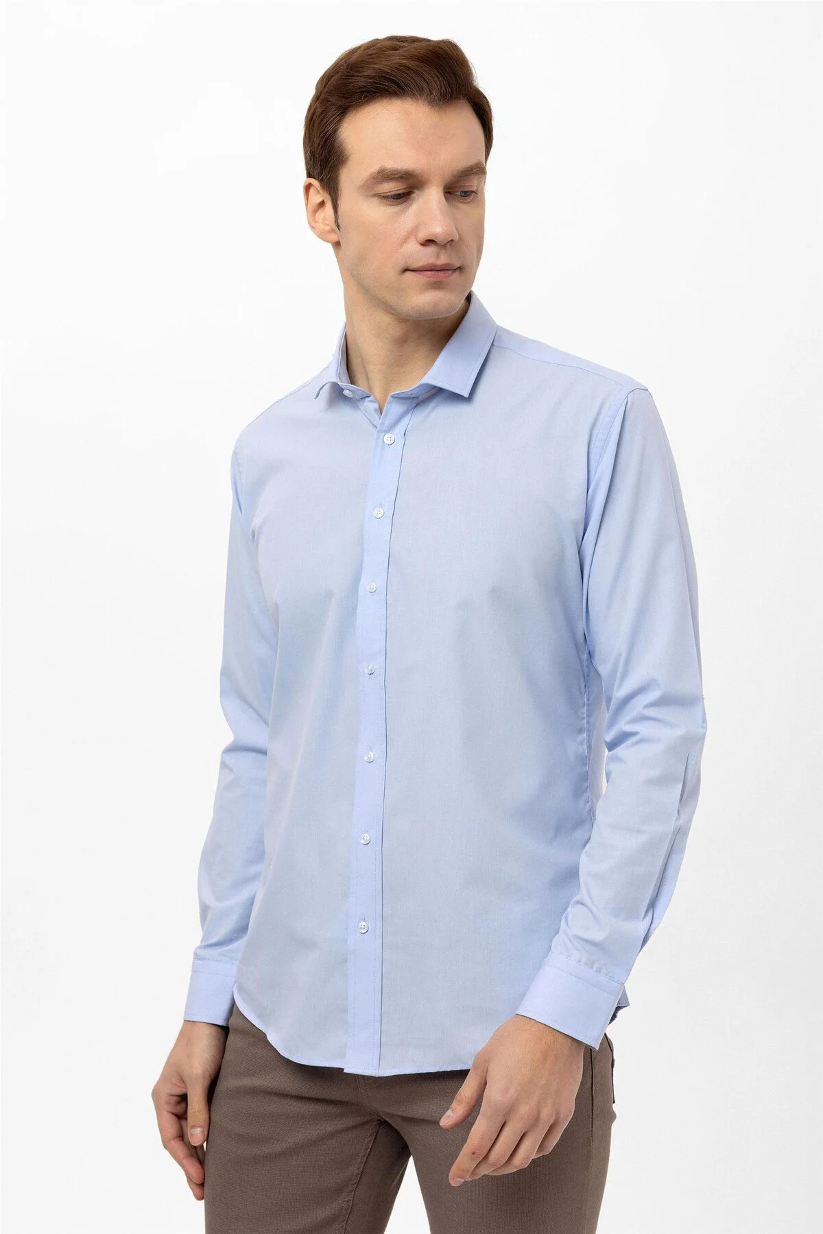 Süvari Slim Fit Kolay Ütü Teri Emen Nefes Alan Kravatlık Dört Mevsim Erkek Gömlek Süvari Slim Fit Kolay Ütü Teri Emen Nefes Alan Kravatlık Dört Mevsim Erkek Gömlek