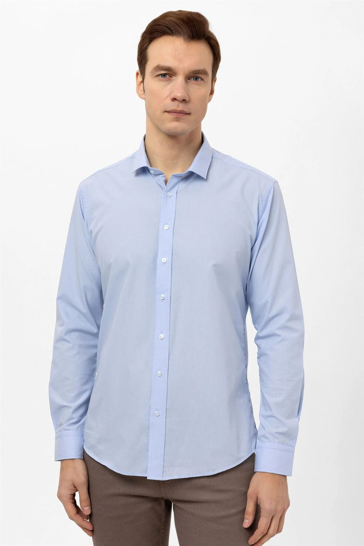 Süvari Slim Fit Kolay Ütü Teri Emen Nefes Alan Kravatlık Dört Mevsim Erkek Gömlek Süvari Slim Fit Kolay Ütü Teri Emen Nefes Alan Kravatlık Dört Mevsim Erkek Gömlek