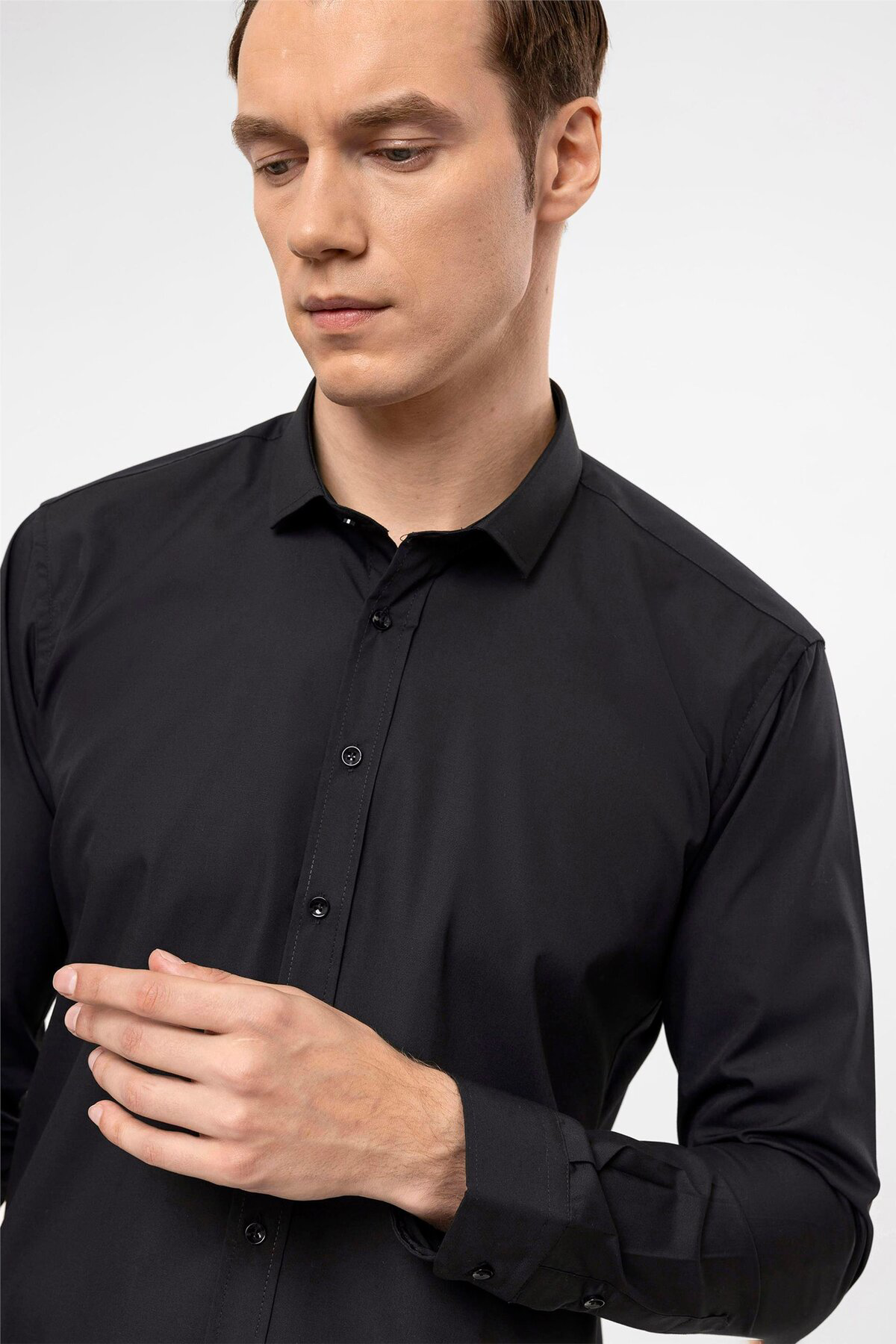 Süvari Süvari Slim Fit Kolay Ütü Teri Emen Nefes Alan Kravatlık Dört Mev