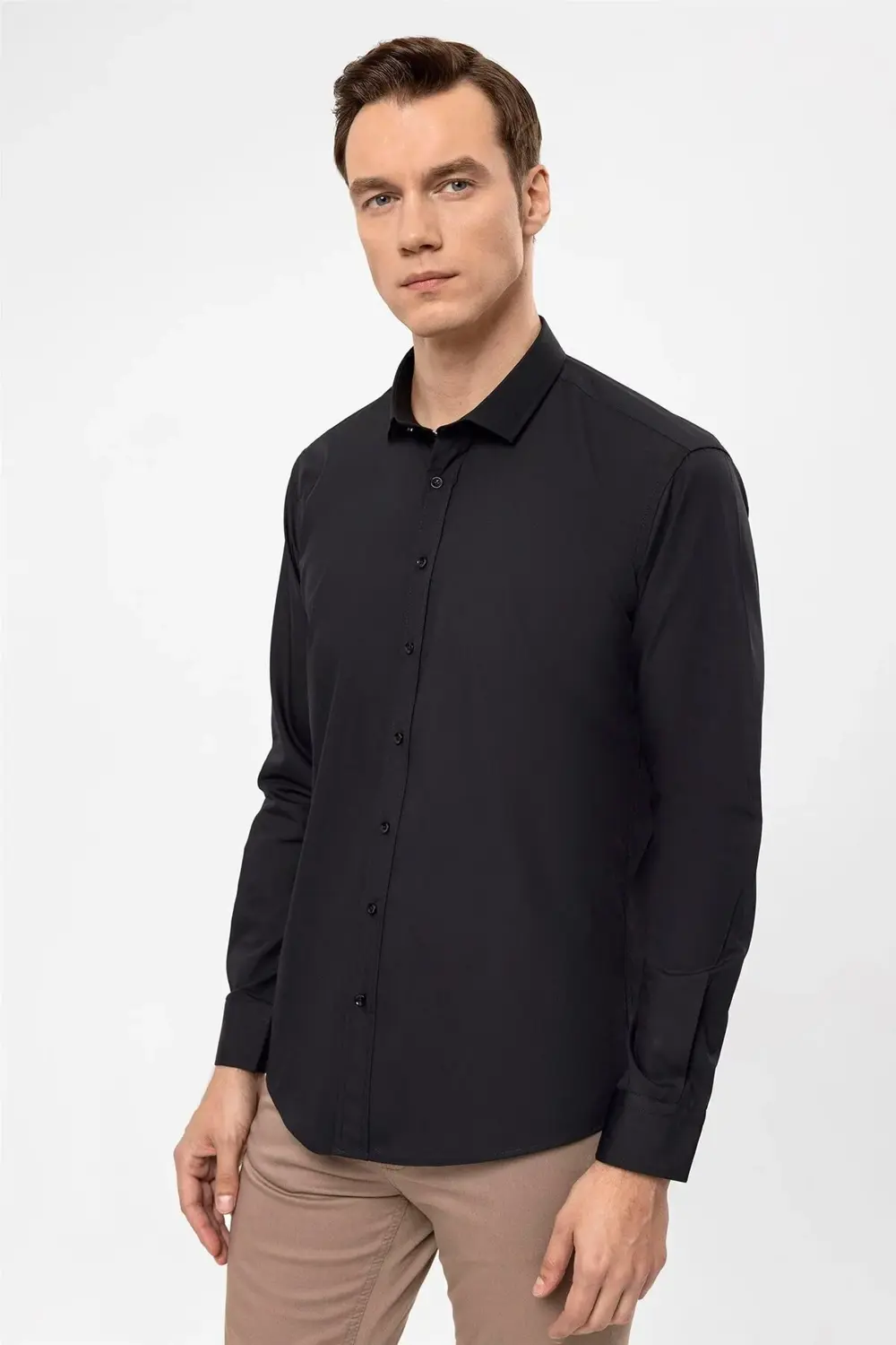 Süvari Slim Fit Kolay Ütü Teri Emen Nefes Alan Kravatlık Dört Mev