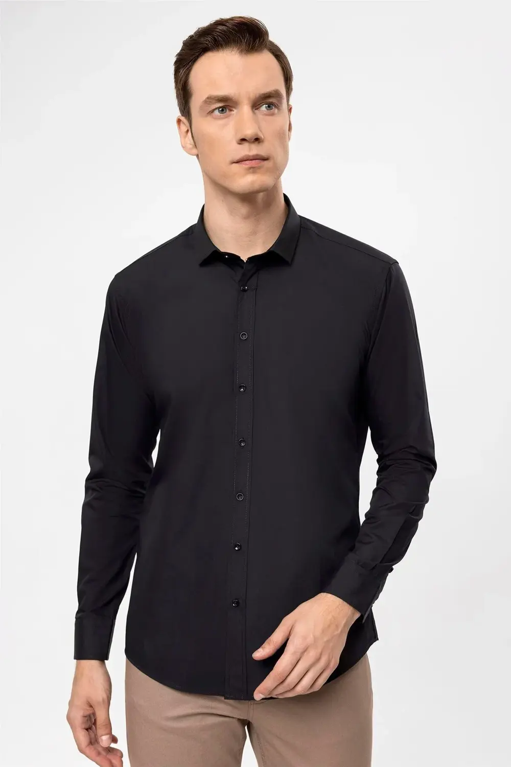 Süvari Slim Fit Kolay Ütü Teri Emen Nefes Alan Kravatlık Dört Mev