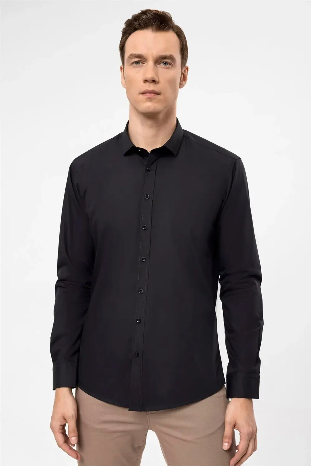 Süvari Slim Fit Kolay Ütü Teri Emen Nefes Alan Kravatlık Dört Mev