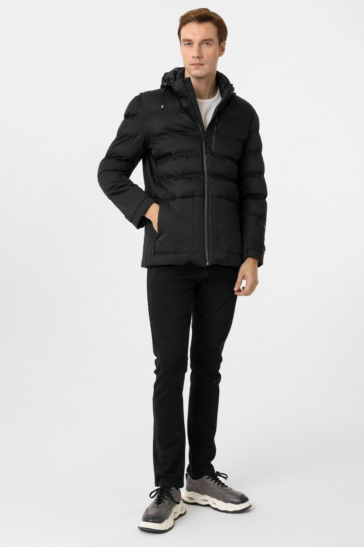 Süvari Süvari Slim Fit Siyah Dolum Mont