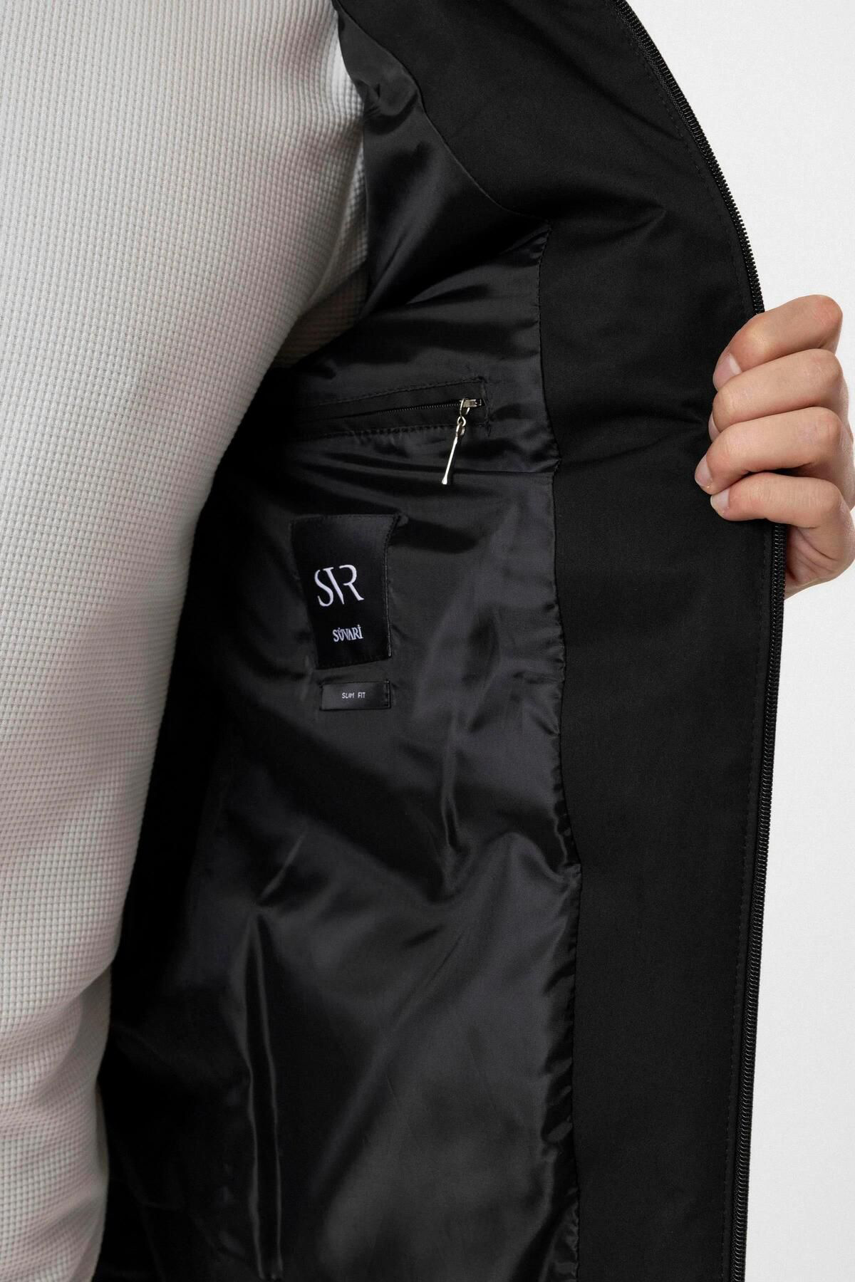 Süvari Süvari Slim Fit Siyah Dolum Mont