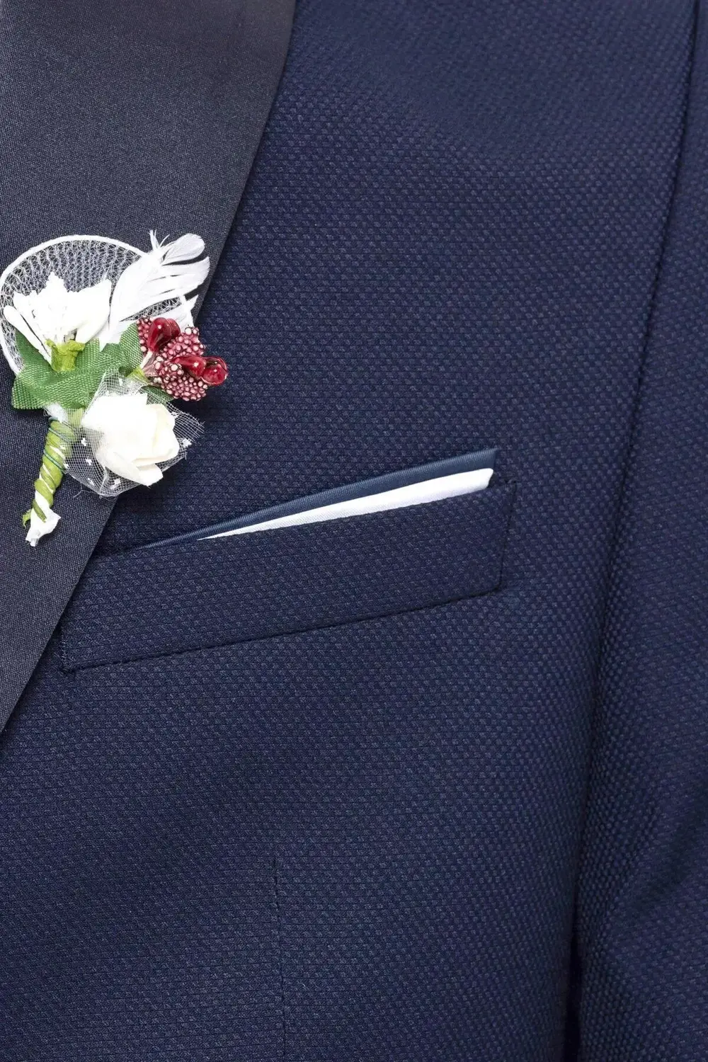 Süvari Slimfit Armürlü Smokin Takım Elbise