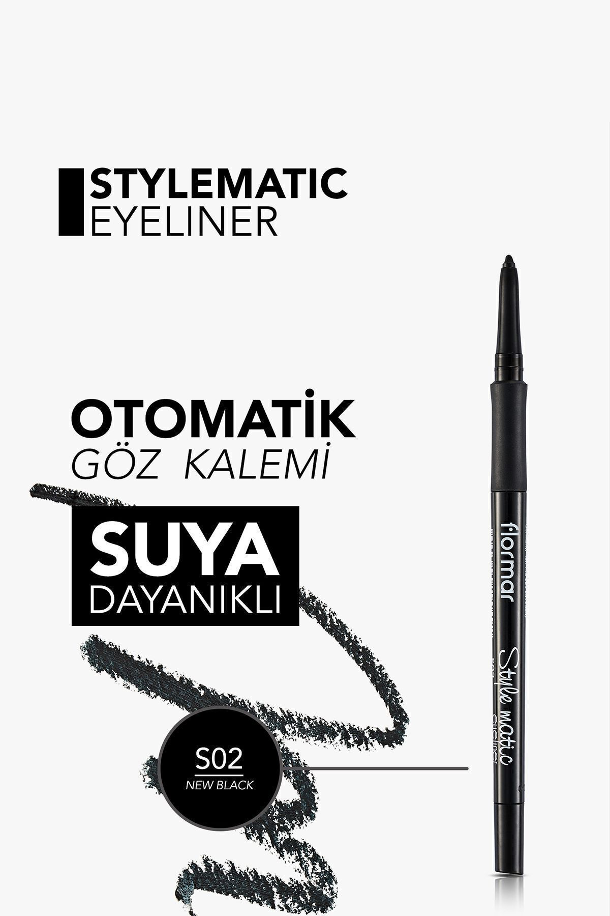 Flormar Suya Dayanikli Asansörlü Göz Kalemi(Yoğun Siyah)-Stylematic Eyeli