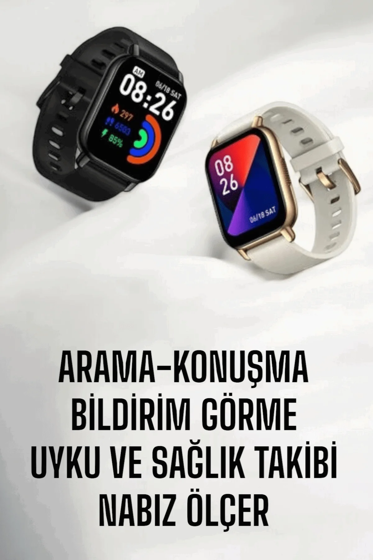 Suya Dayanıklı Bluetooth Akıllı Saat GPS, Adımsayar, Nabız & Sağlık Takibi
