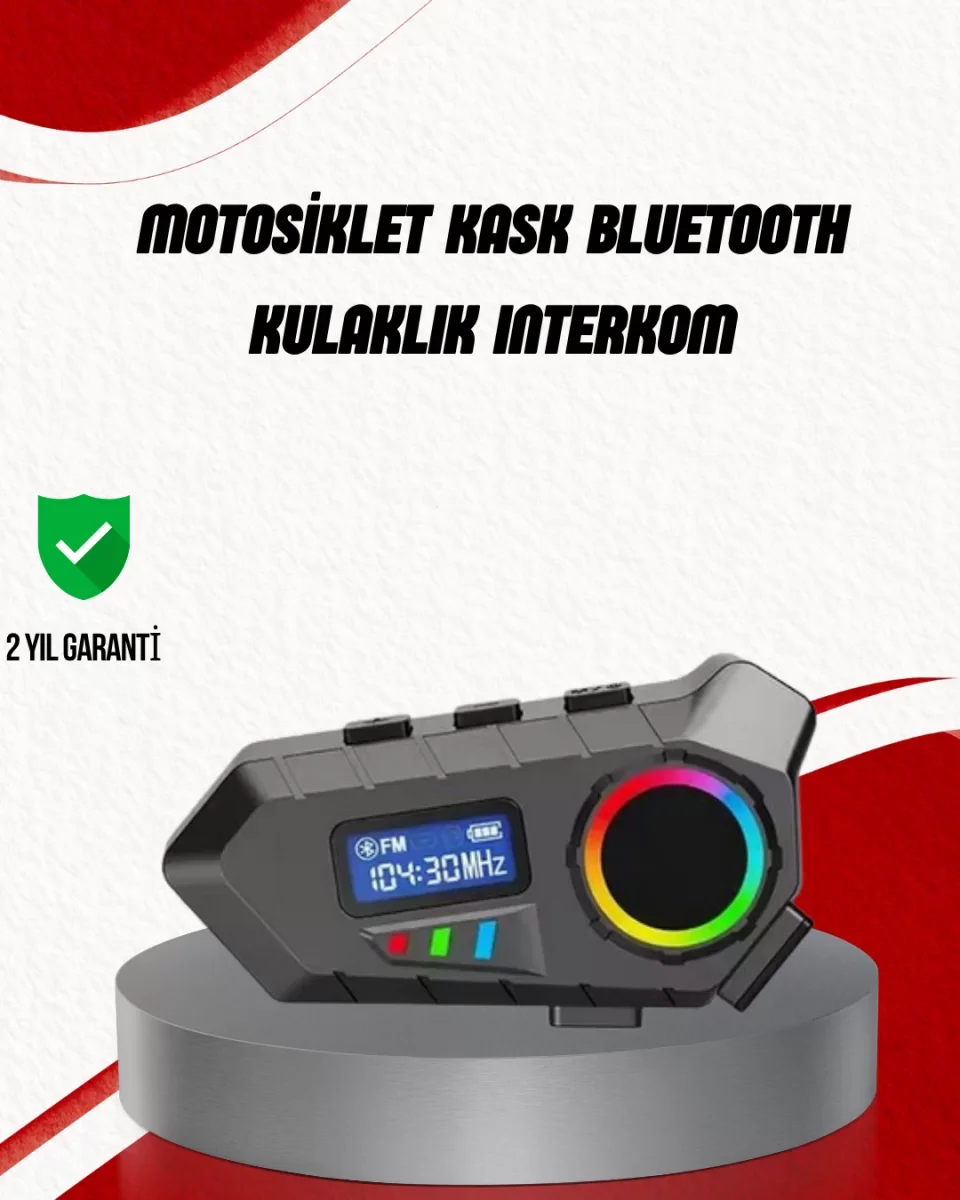 Suya Dayanıklı Bluetooth  İnterkom 5.4 Hoparlör 500mAh Batarya ve FM Radyo Özellikli - Lisinya