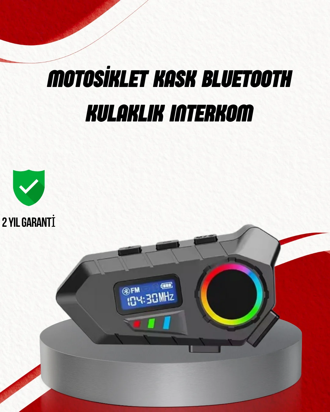 Suya Dayanıklı Bluetooth İnterkom 5.4 Hoparlör 500mAh Batarya ve FM Radyo Özellikli Suya Dayanıklı Bluetooth İnterkom 5.4 Hoparlör 500mAh Batarya ve FM Radyo Özellikli