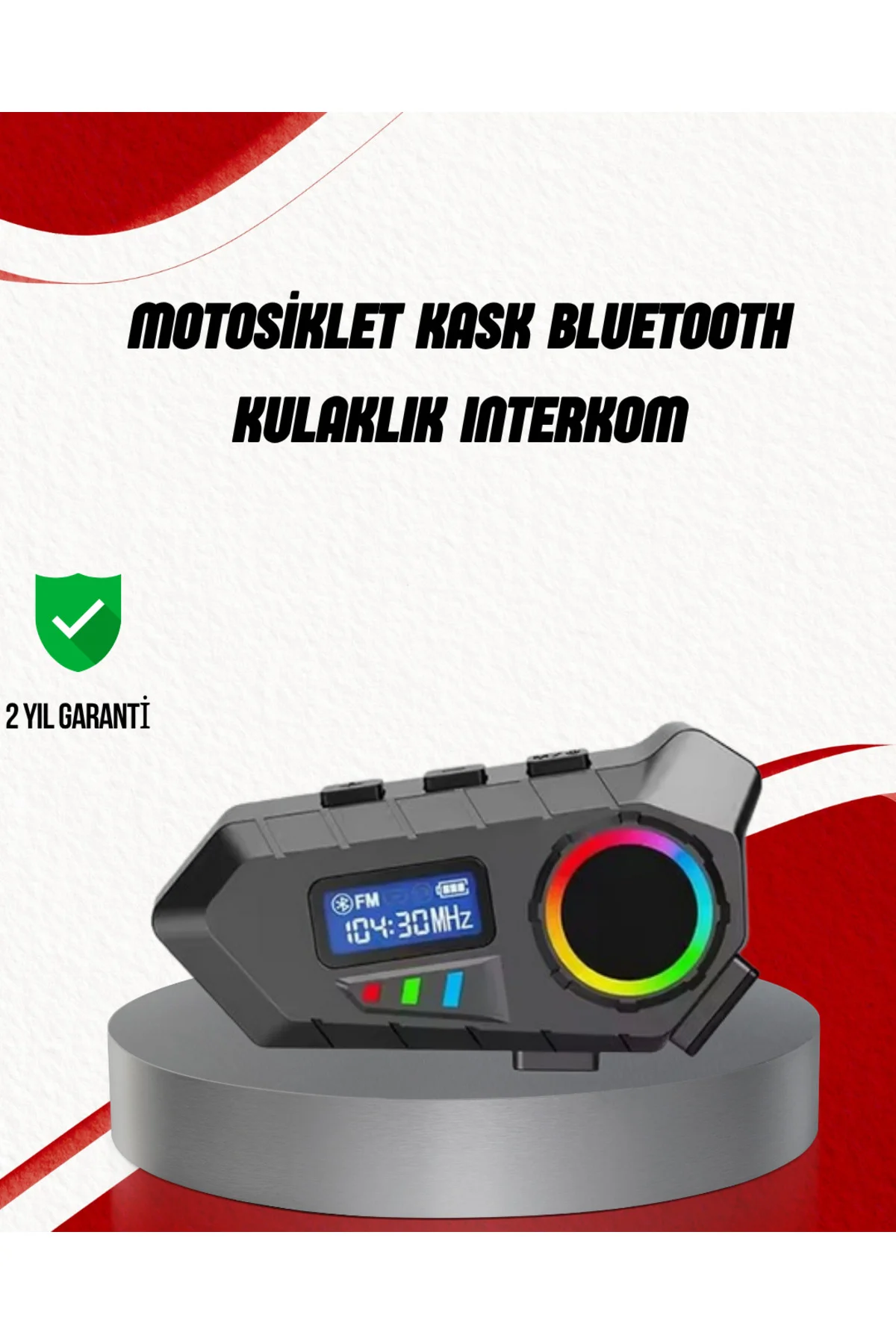 Suya Dayanıklı Bluetooth İnterkom 5.4 Hoparlör 500mAh Batarya ve 