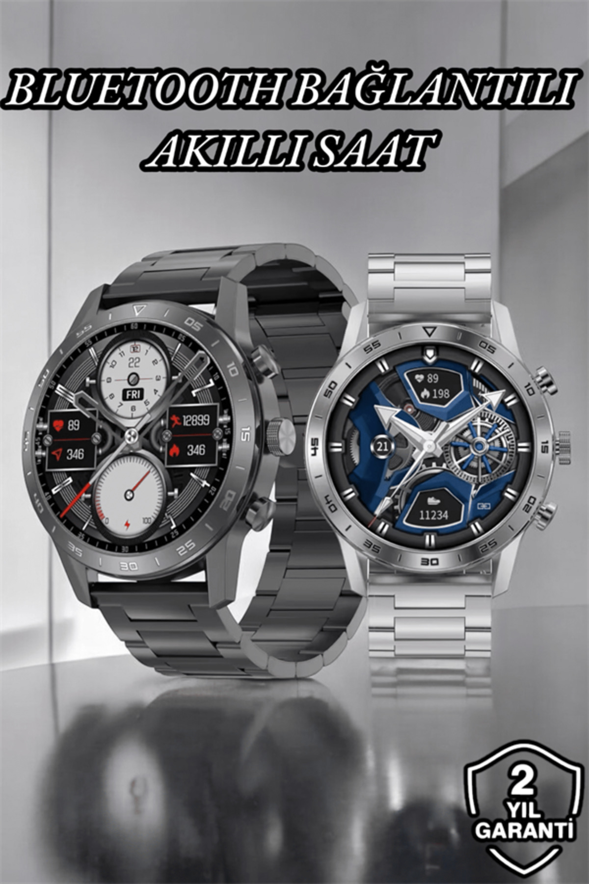 Suya Dayanıklı Dokunmatik Akıllı Saat Bluetooth 5.0, Sesli Asista