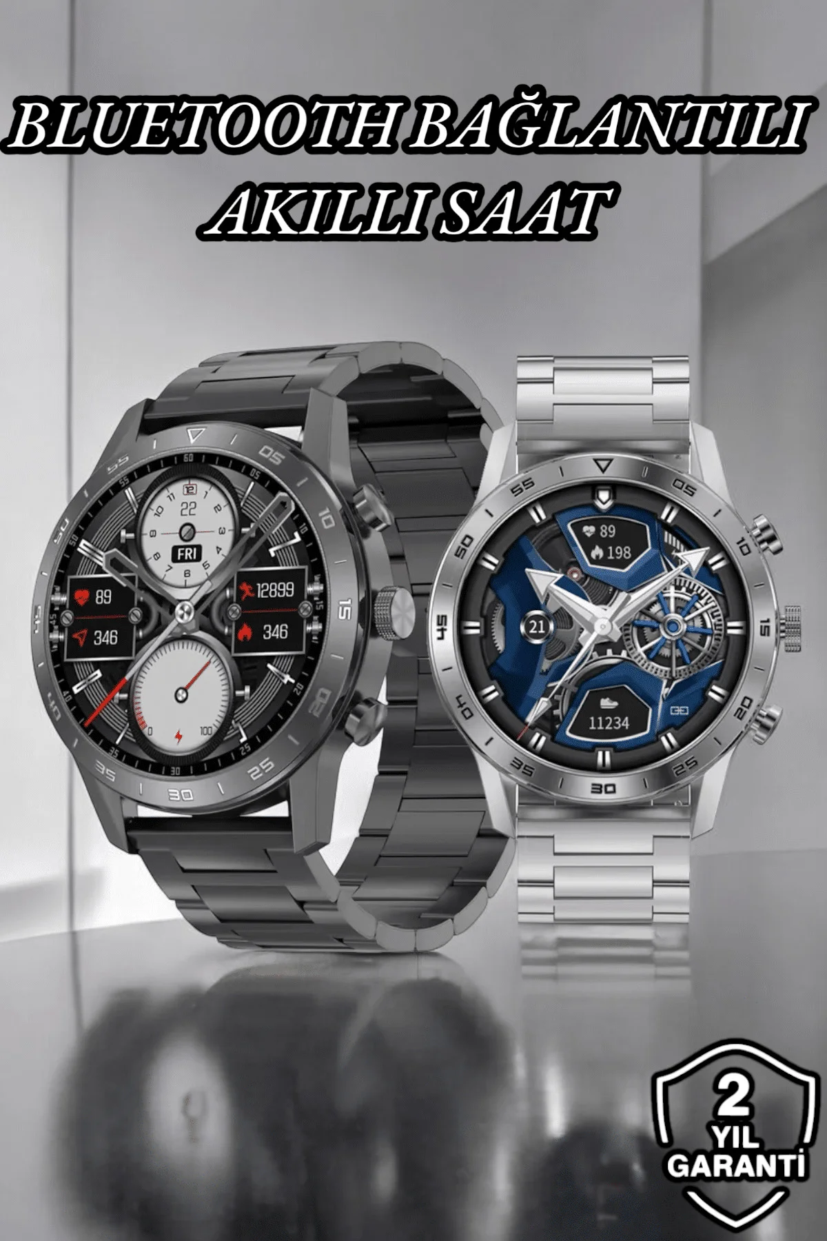 Suya Dayanıklı Dokunmatik Akıllı Saat Bluetooth 5.0, Sesli Asista