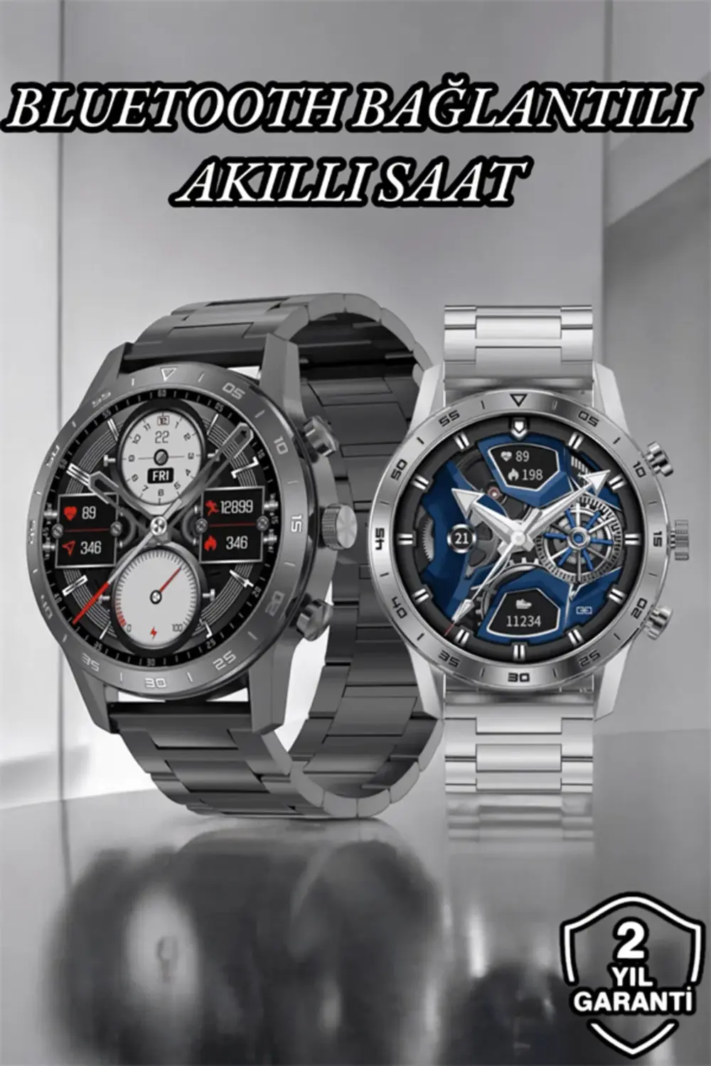 Suya Dayanıklı Dokunmatik Akıllı Saat Bluetooth 5.0, Sesli Asista