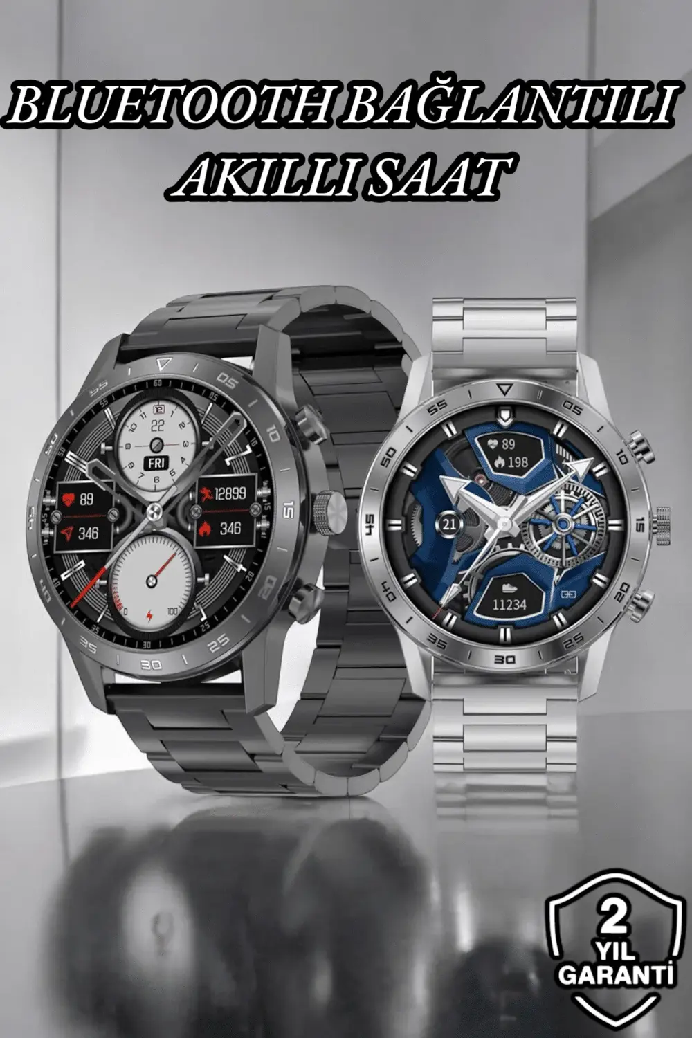 Suya Dayanıklı Dokunmatik Akıllı Saat Bluetooth 5.0, Sesli Asista