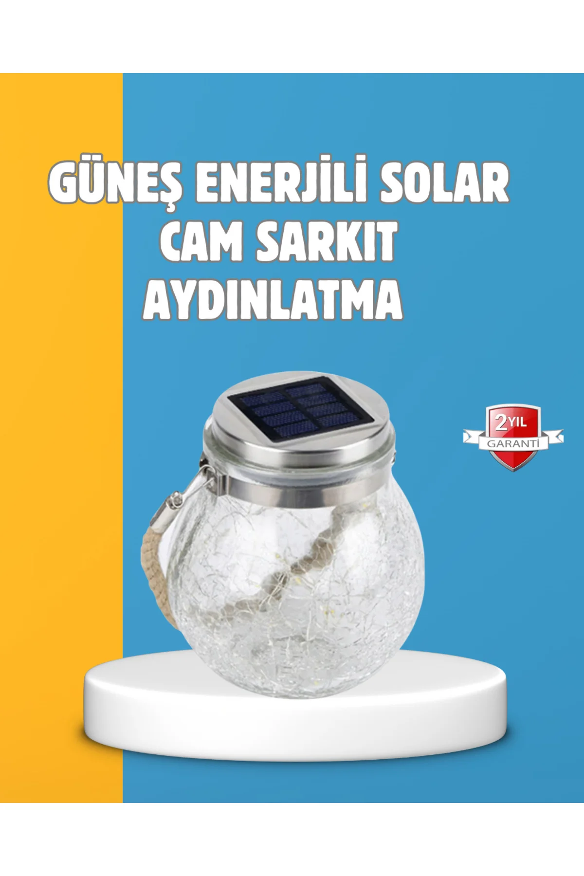 Suya Dayanıklı Güneş Enerjili Cam Şişe Sarkıt Lamba