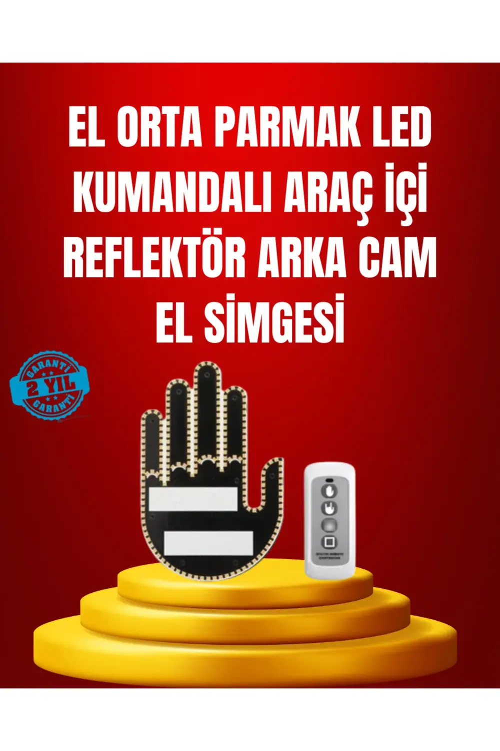 Suya Dayanıklı LED El Park Uyarı Cihazı Uzaktan Kumandalı 2025