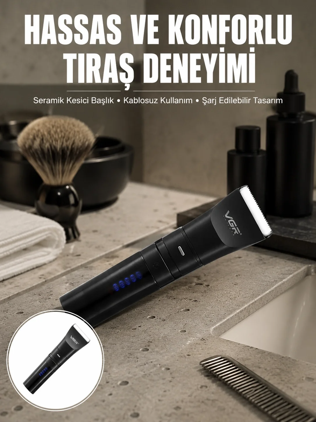 Suya Dayanıklı Tıraş Makinesi – Hassas Paslanmaz Çelik ve Titanyu