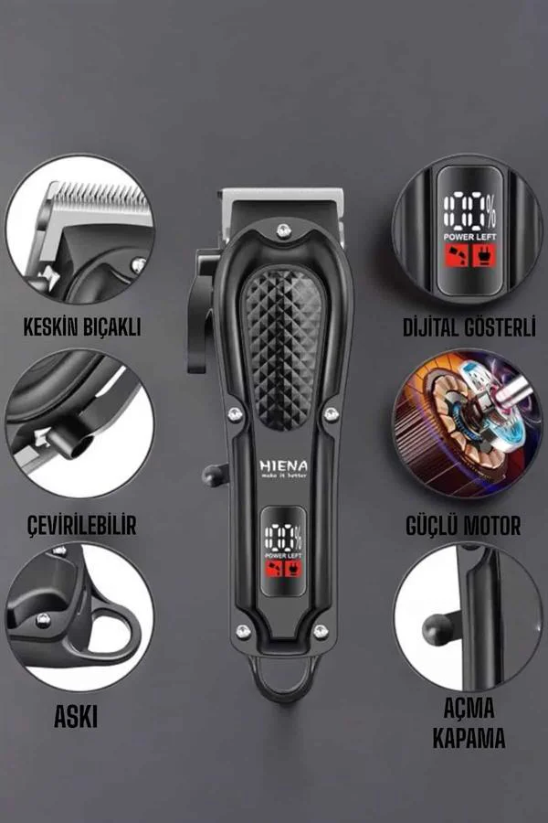Suya Dayanıklı Tıraş Makinesi Keskin Bıçaklı Dijital Göstergeli Şarjlı Suya Dayanıklı Tıraş Makinesi Keskin Bıçaklı Dijital Göstergeli Şarjlı