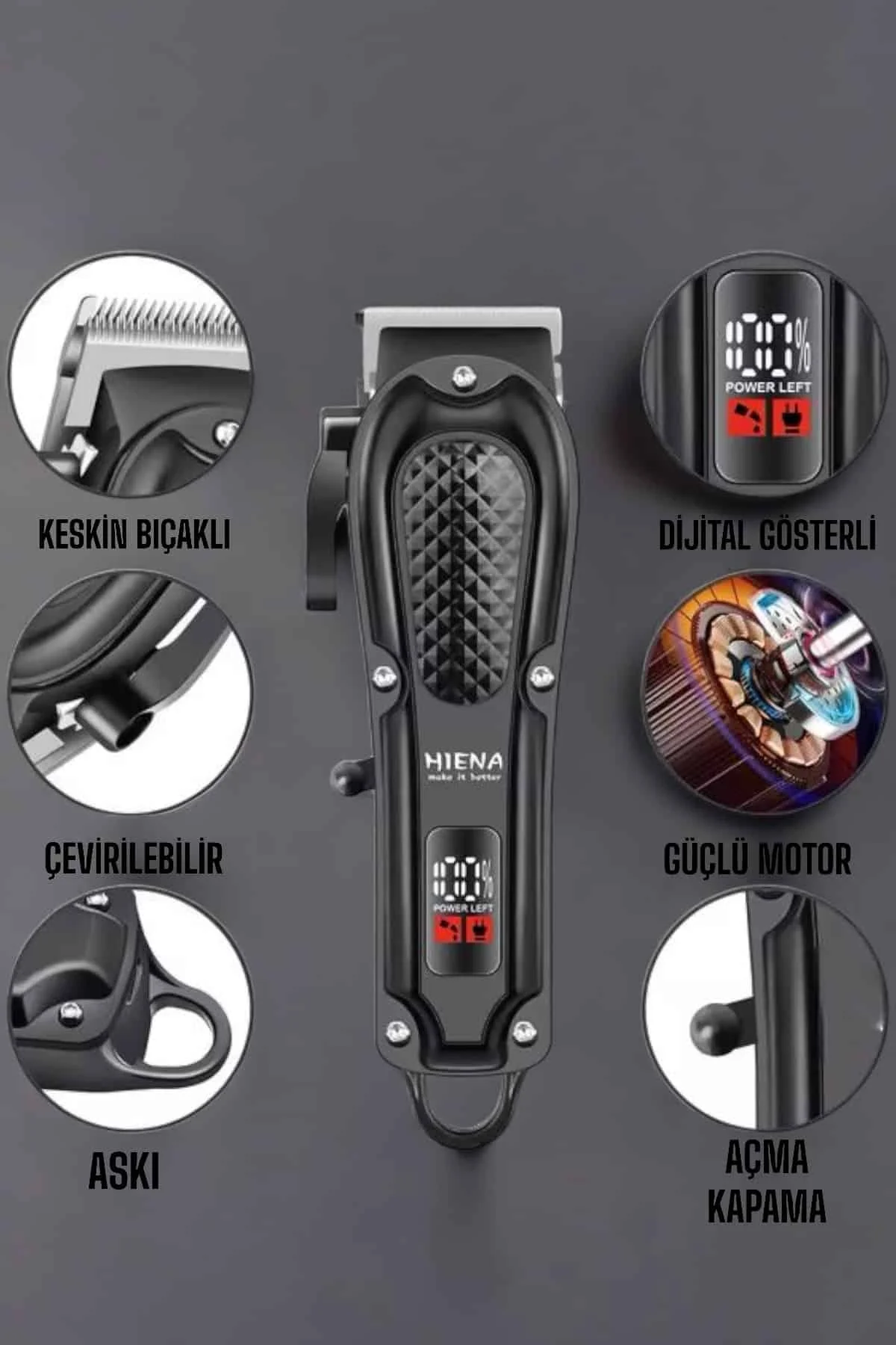 Suya Dayanıklı Tıraş Makinesi Keskin Bıçaklı Dijital Göstergeli Şarjlı Suya Dayanıklı Tıraş Makinesi Keskin Bıçaklı Dijital Göstergeli Şarjlı