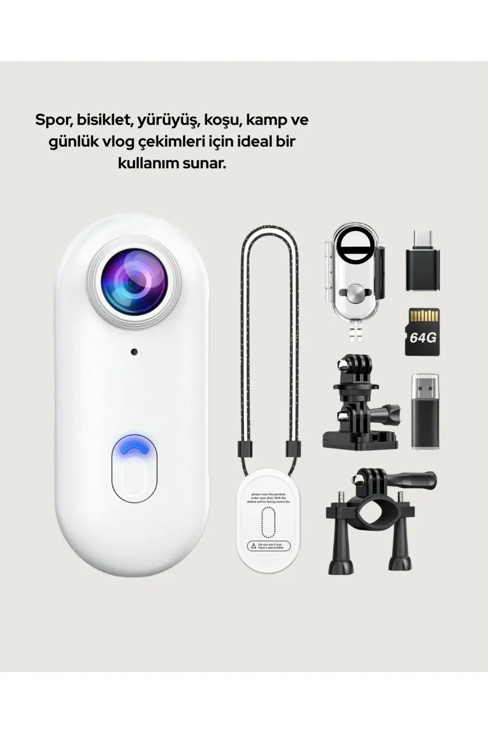 Suya ve Darbeye Dayanıklı Kompakt Spor Kamera 1080P