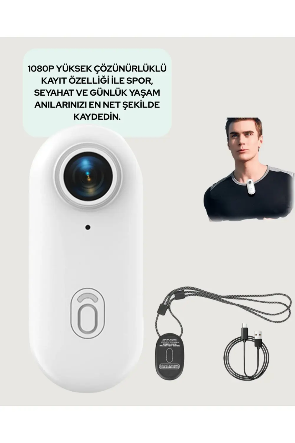 Suya ve Darbeye Dayanıklı Kompakt Spor Kamera 1080P