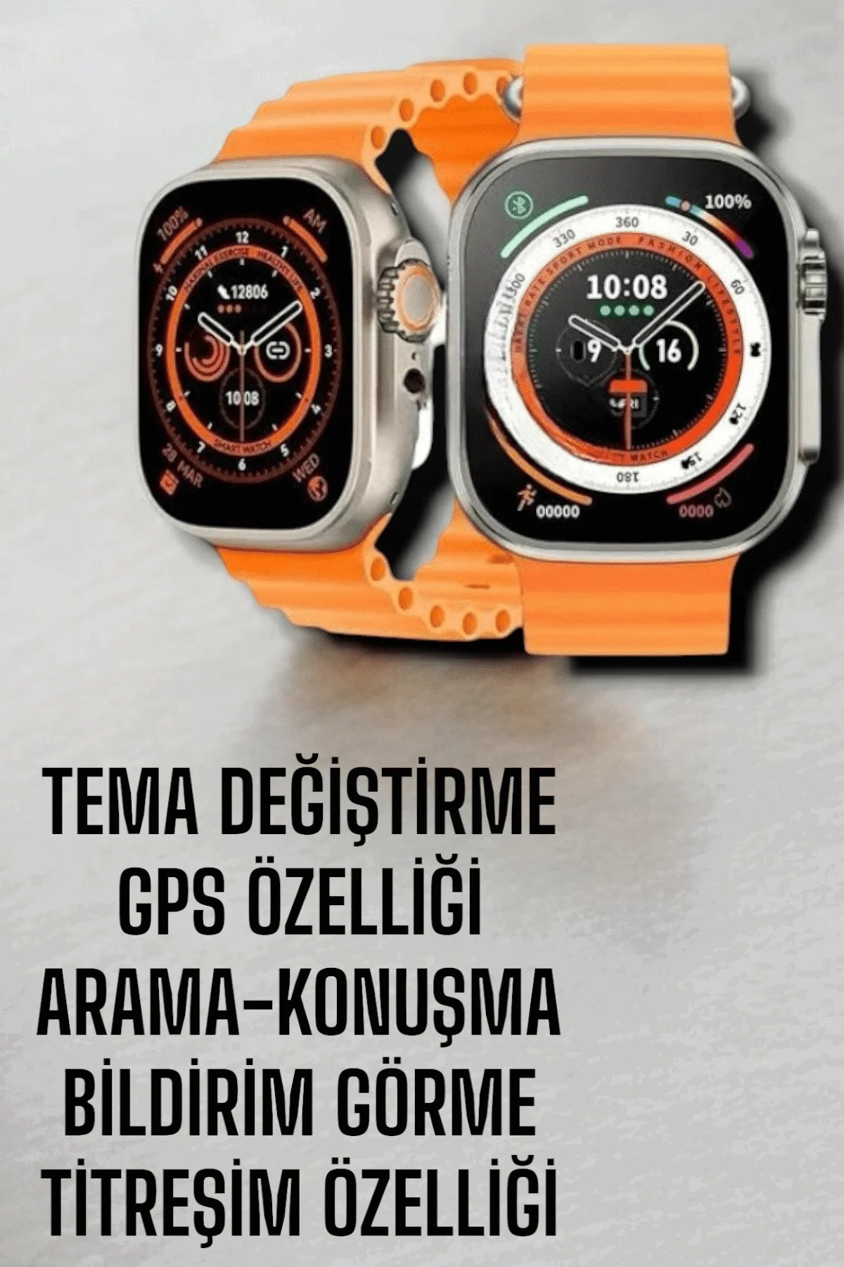 Suya ve Toza Dayanıklı 45 MM Akıllı Saat Bildirim ve Cevapsız Çağrı Görüntüleme