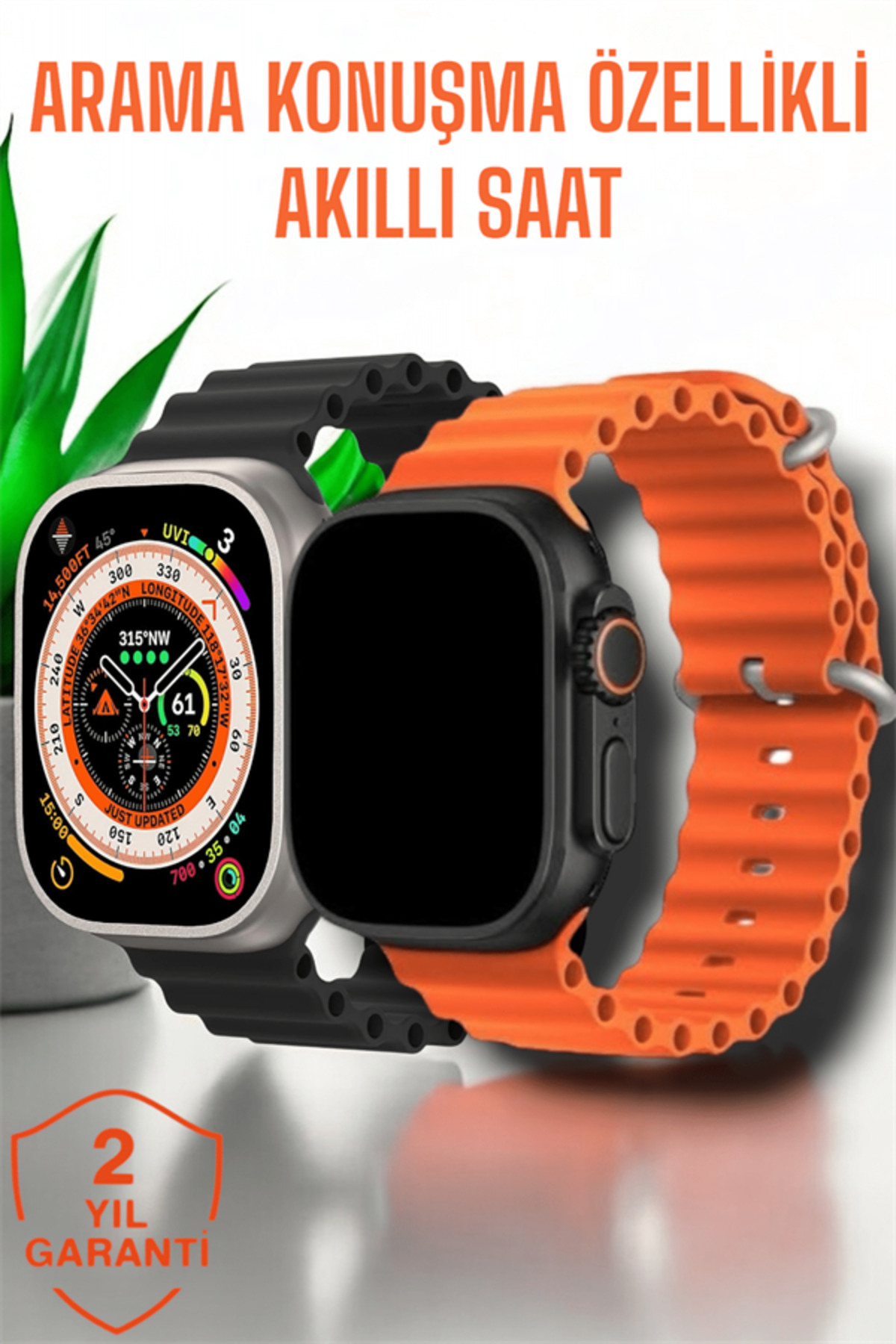 Suya ve Toza Dayanıklı 45 MM Akıllı Saat Bildirim ve Cevapsız Çağ