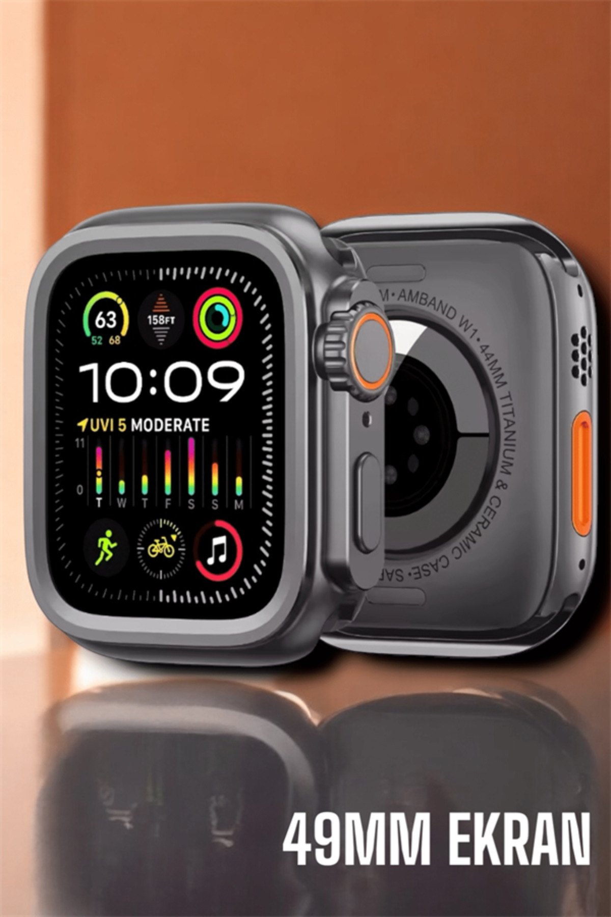 Suya ve Toza Dayanıklı 45 MM Akıllı Saat Bildirim ve Cevapsız Çağ