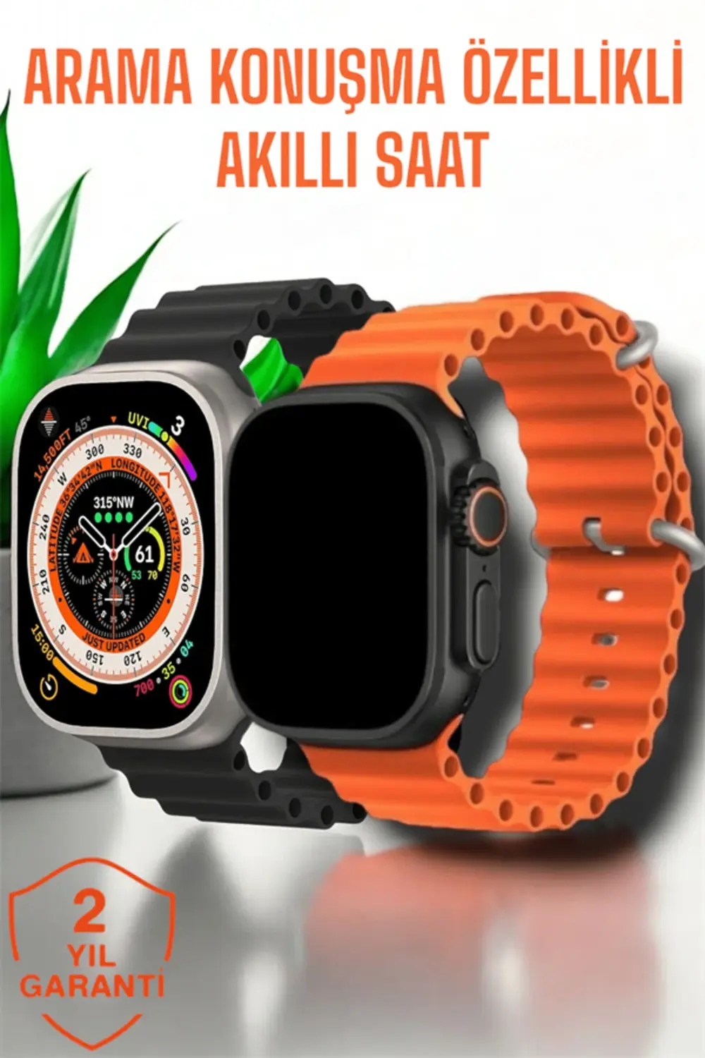 Suya ve Toza Dayanıklı 45 MM Akıllı Saat Bildirim ve Cevapsız Çağ