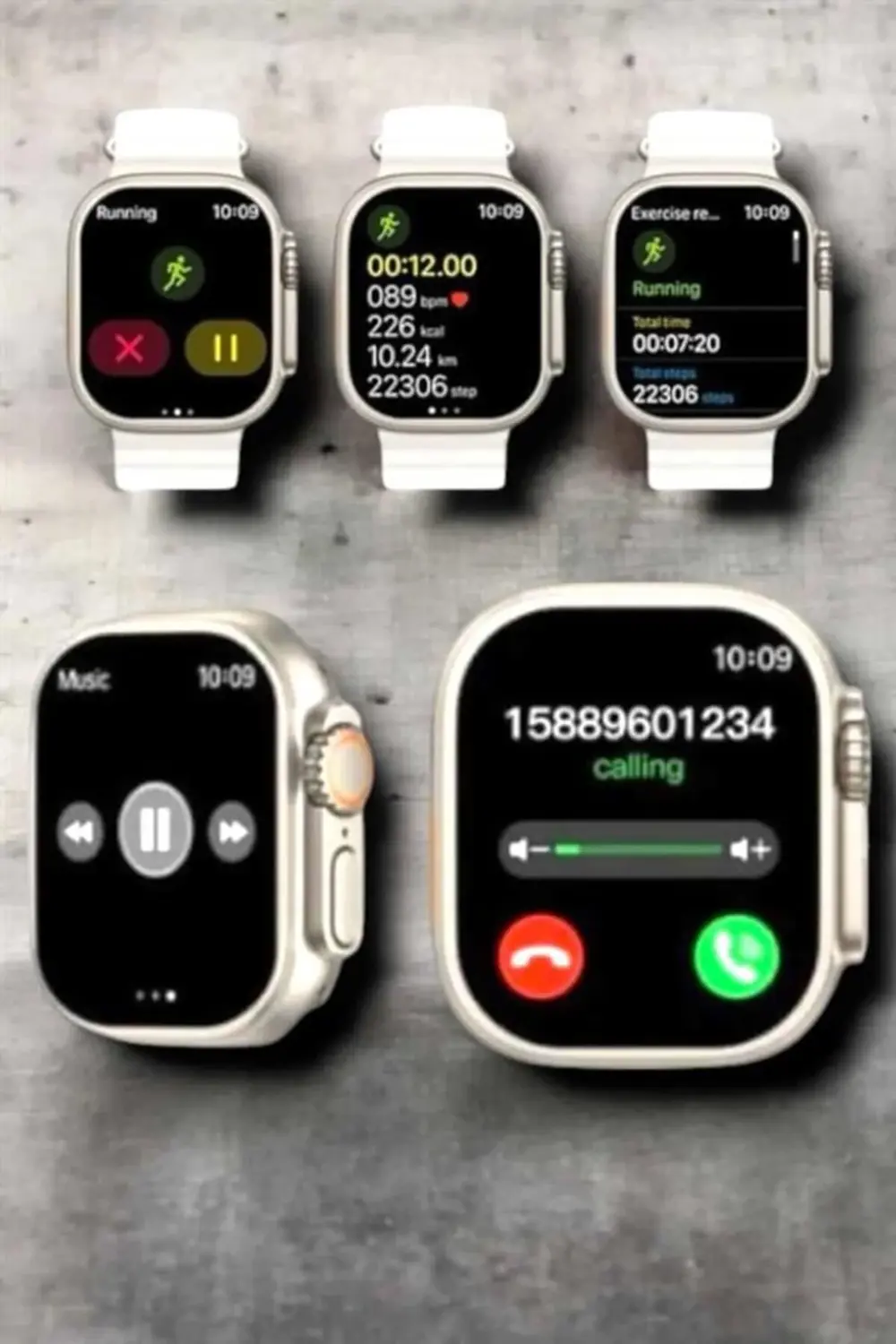 Suya ve Toza Dayanıklı 45 MM Akıllı Saat Bildirim ve Cevapsız Çağ