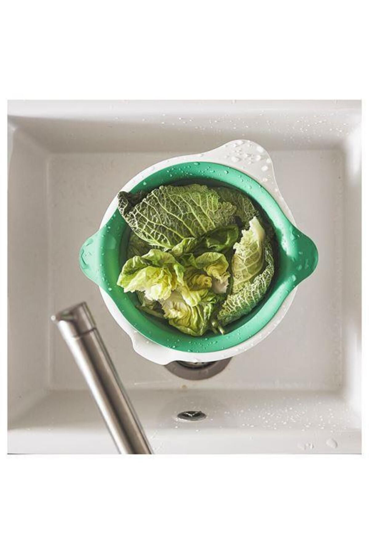 İkea Süzgeç, Yeşil Renk 24 Cm Kevgir Süzgeç Mutfak Gereçleri