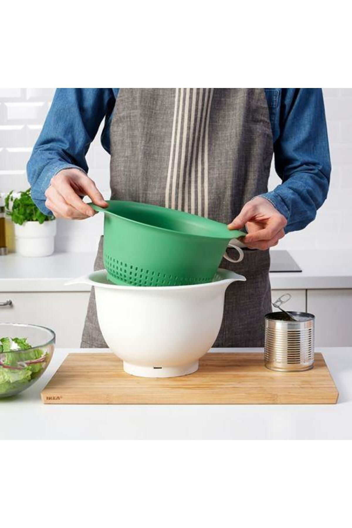 İkea Süzgeç, Yeşil Renk 24 Cm Kevgir Süzgeç Mutfak Gereçleri