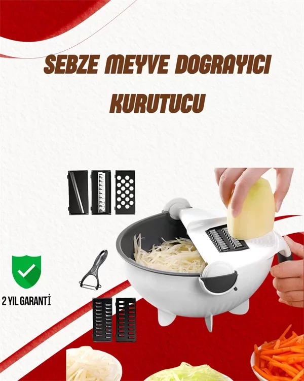 Süzgeçli Çok Fonksiyonlu Döner Rende ve Doğrayıcı - Lisinya Fiyatı, Yorumları ve Özellikleri