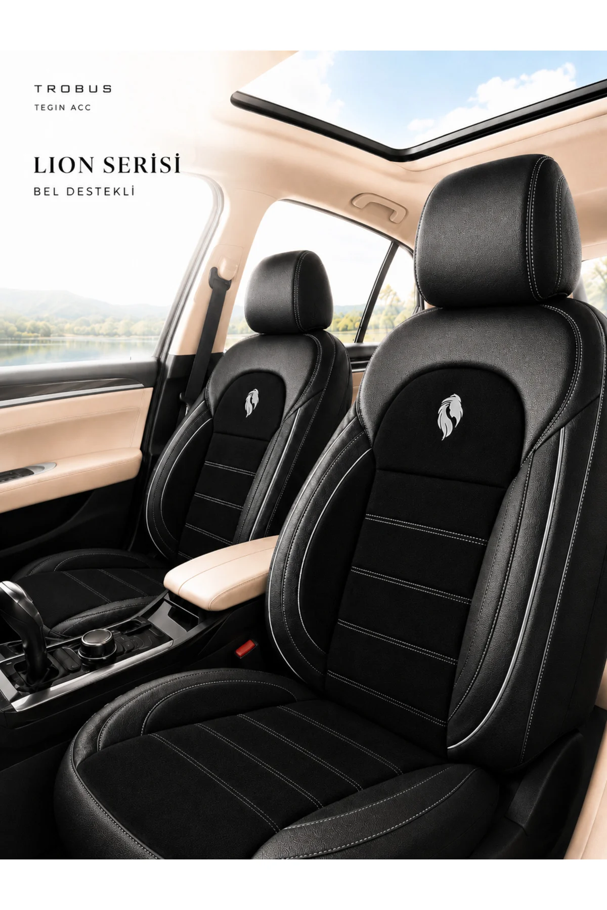 Suzuki Baleno 2016 ve Sonrası Uyumlu Lion Serisi Tay Tüyü Siyah Beyaz Premium Koltuk Kılıfı Fiyatı, Yorumları ve Özellikleri