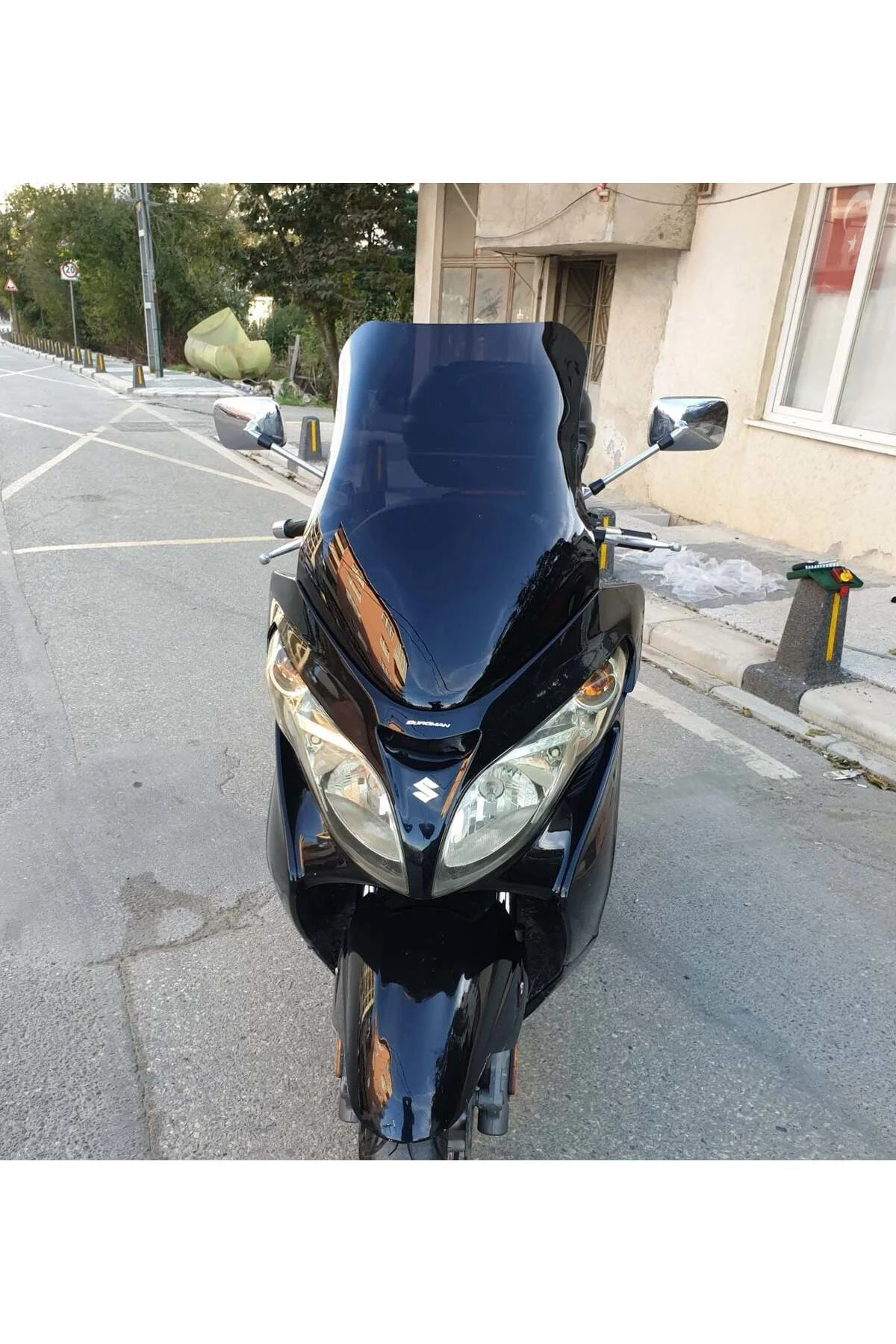 Suzuki Burgman 400 K7 Ön Cam 2007-2015 Model 70cm Siyah Renkli 4m