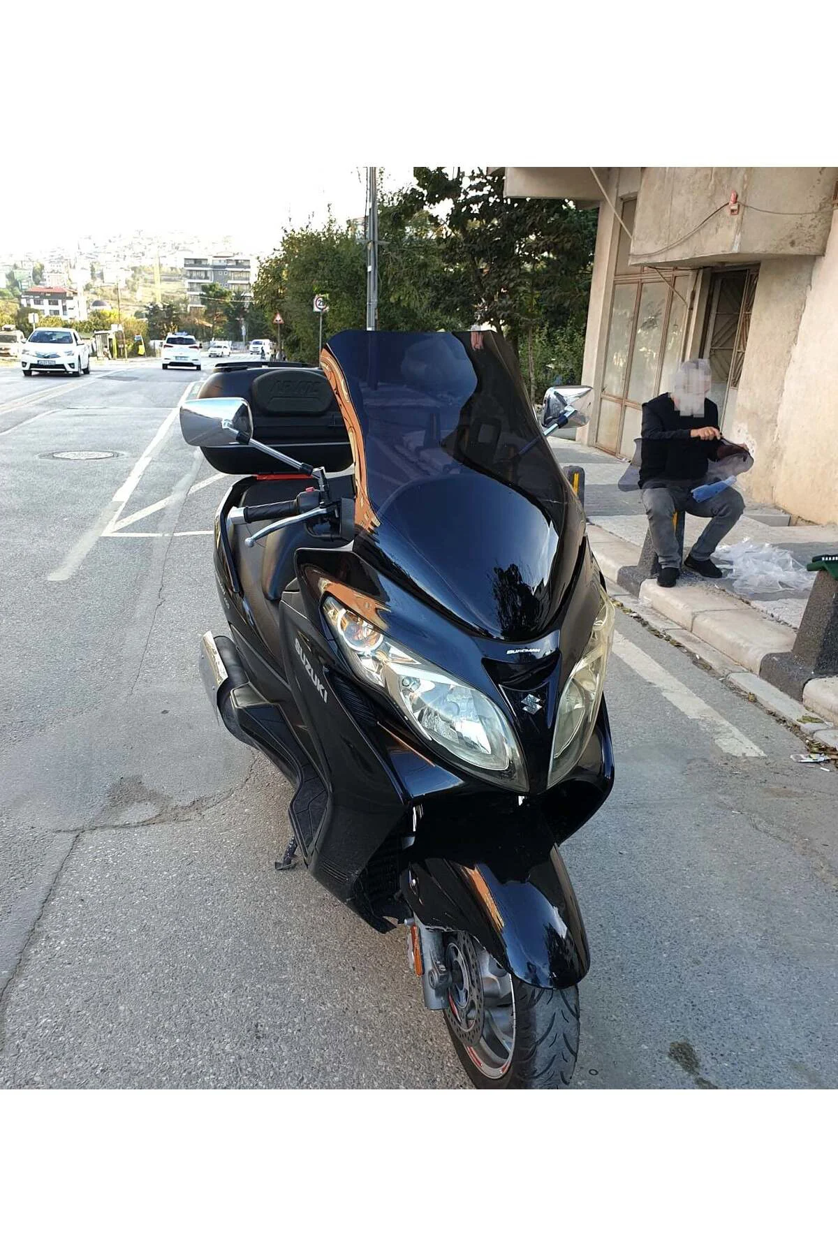 Suzuki Burgman 400 K7 Ön Cam 2007-2015 Model 70cm Siyah Renkli 4m
