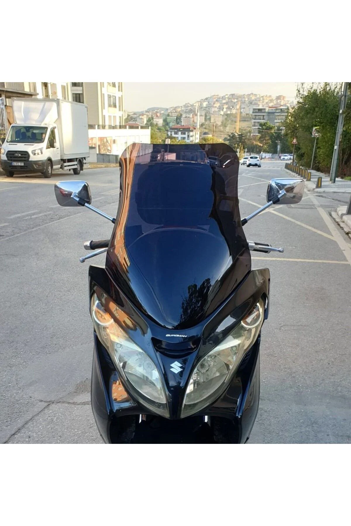 Suzuki Burgman 400 K7 Ön Cam 2007-2015 Model 70cm Siyah Renkli 4m