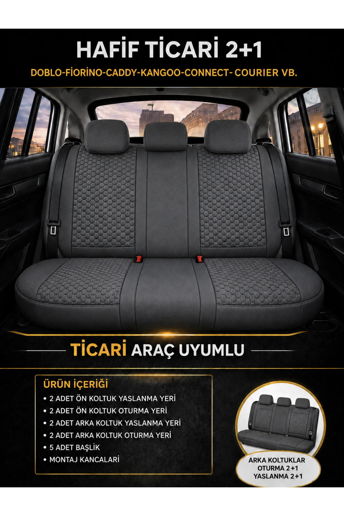 Suzuki Swift 2006-2011 Uyumlu Altay Serisi Kumaş Oto Koltuk Kılıfı Füme