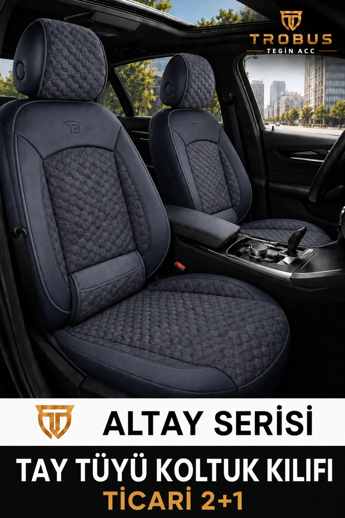 Suzuki Swift 2006-2011 Uyumlu Altay Serisi Kumaş Oto Koltuk Kılıfı Füme