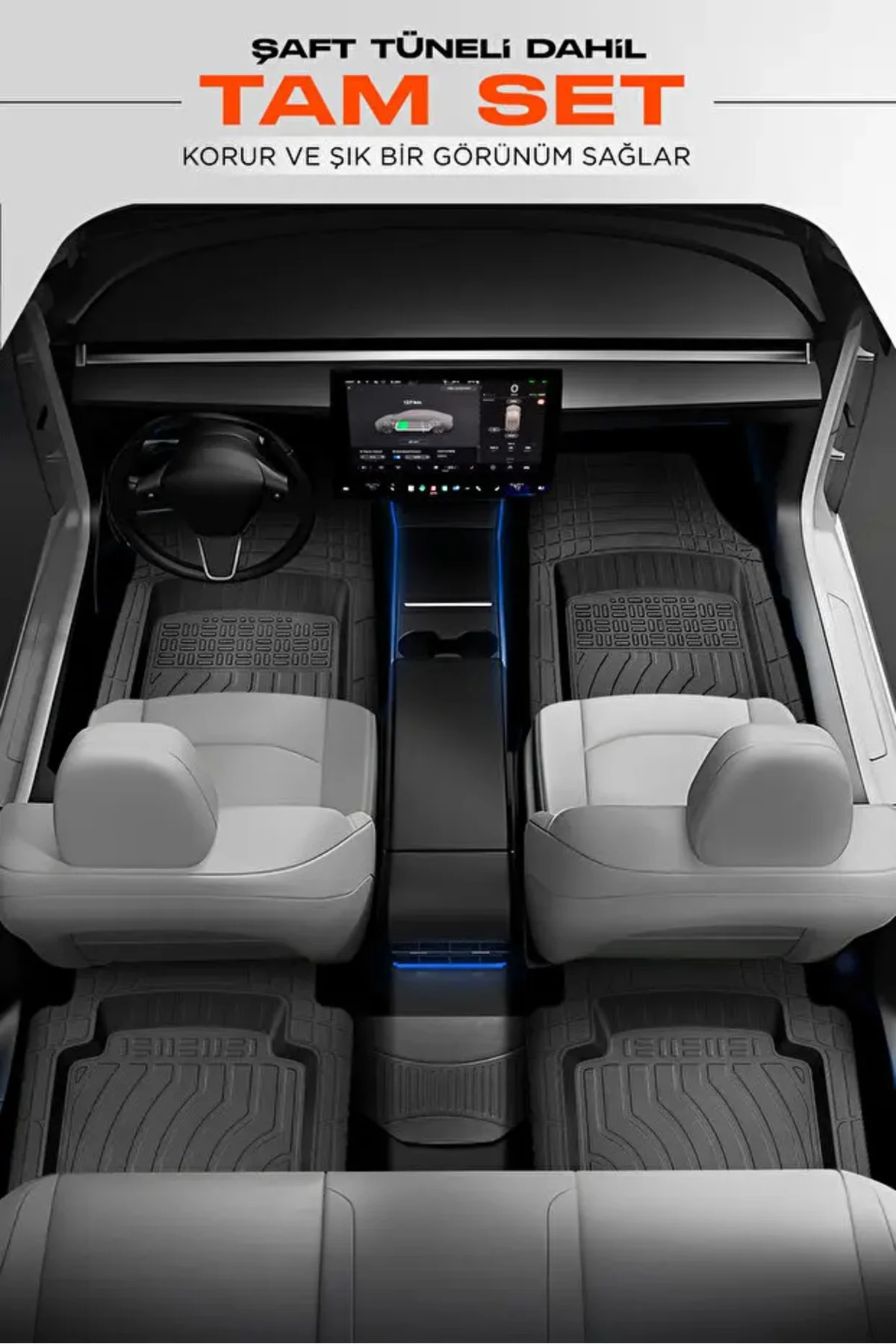 Suzuki Swift 2020 Uyumlu 4 Cm Derin Havuzlu 3D Universal Oto Paspas Siyah-Gri
