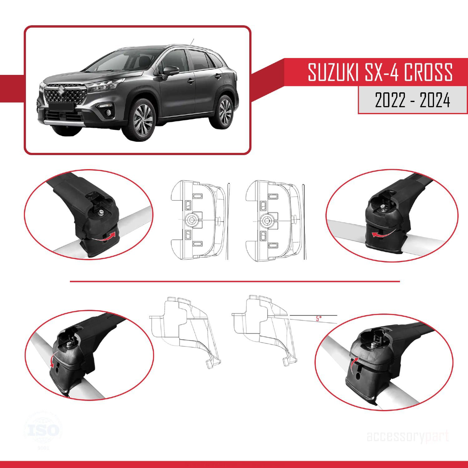 Suzuki SX4 S-Cross 2022 ve Sonrası ile uyumlu ACE-2 Ara Atkı Tava