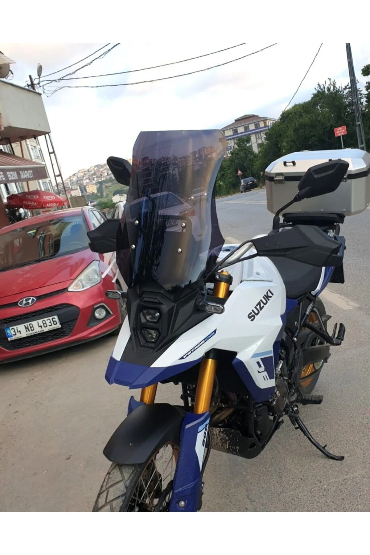 Suzuki V-strom 800 DE Ön Cam 2023-2026 Model 50cm Siyah Renkli 4mm