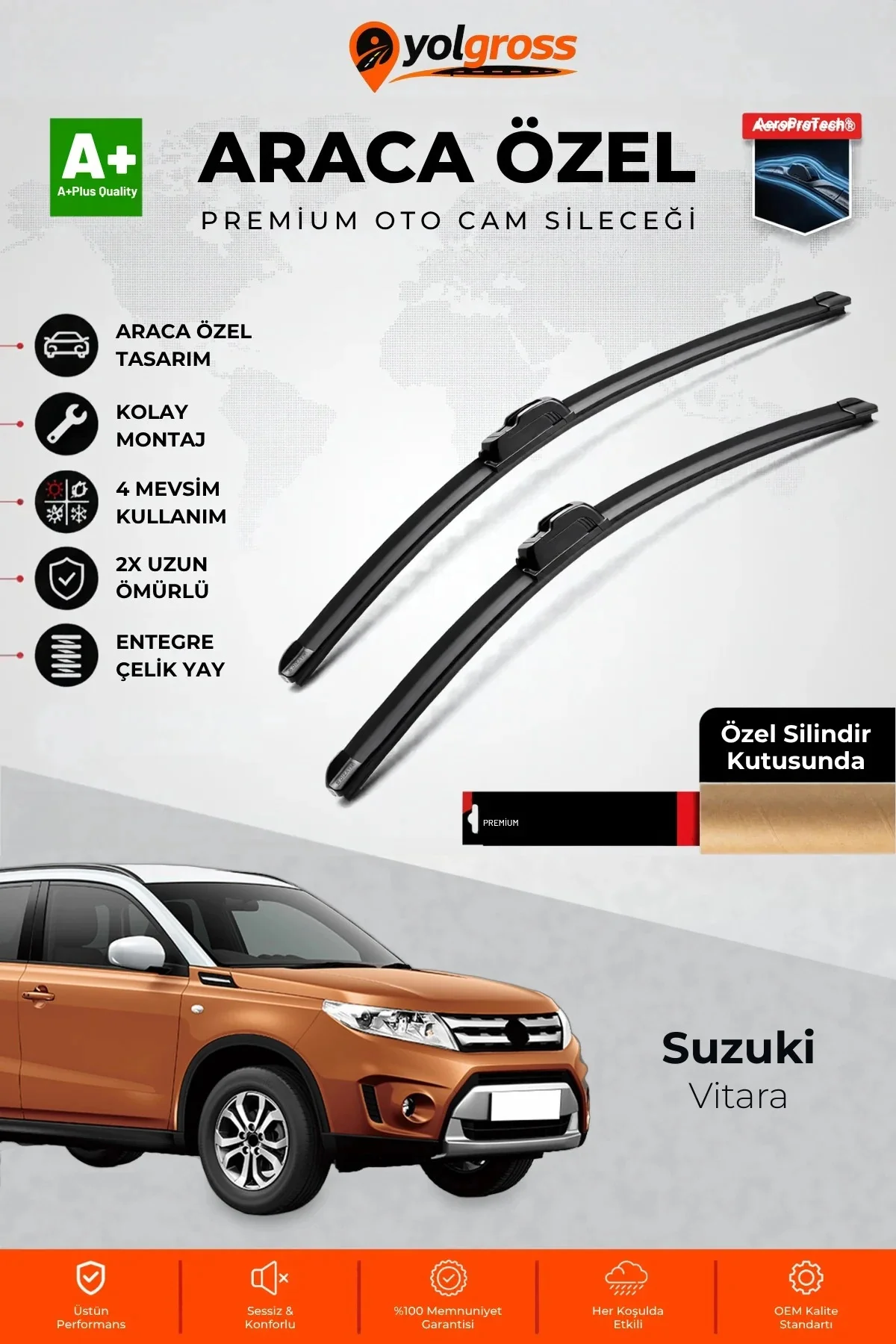 Suzuki Vitara Ön Cam Silecek Seti 2015 Üzeri Premium Araca Özel 60-43 Cm A+ Kalite