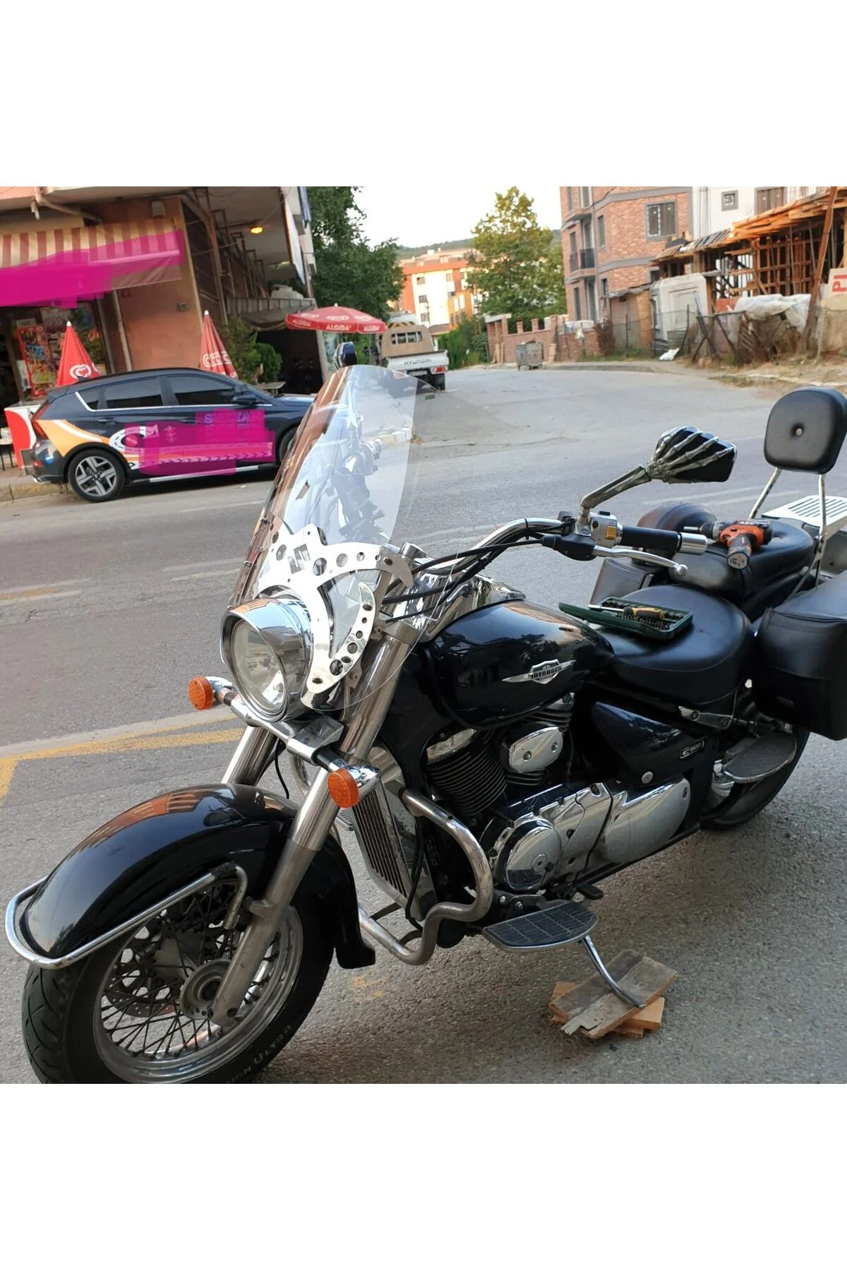 Suzuki VL 800 Ön Cam 2004-2016 Model 61cm Şeffaf Renkli 4mm APARA