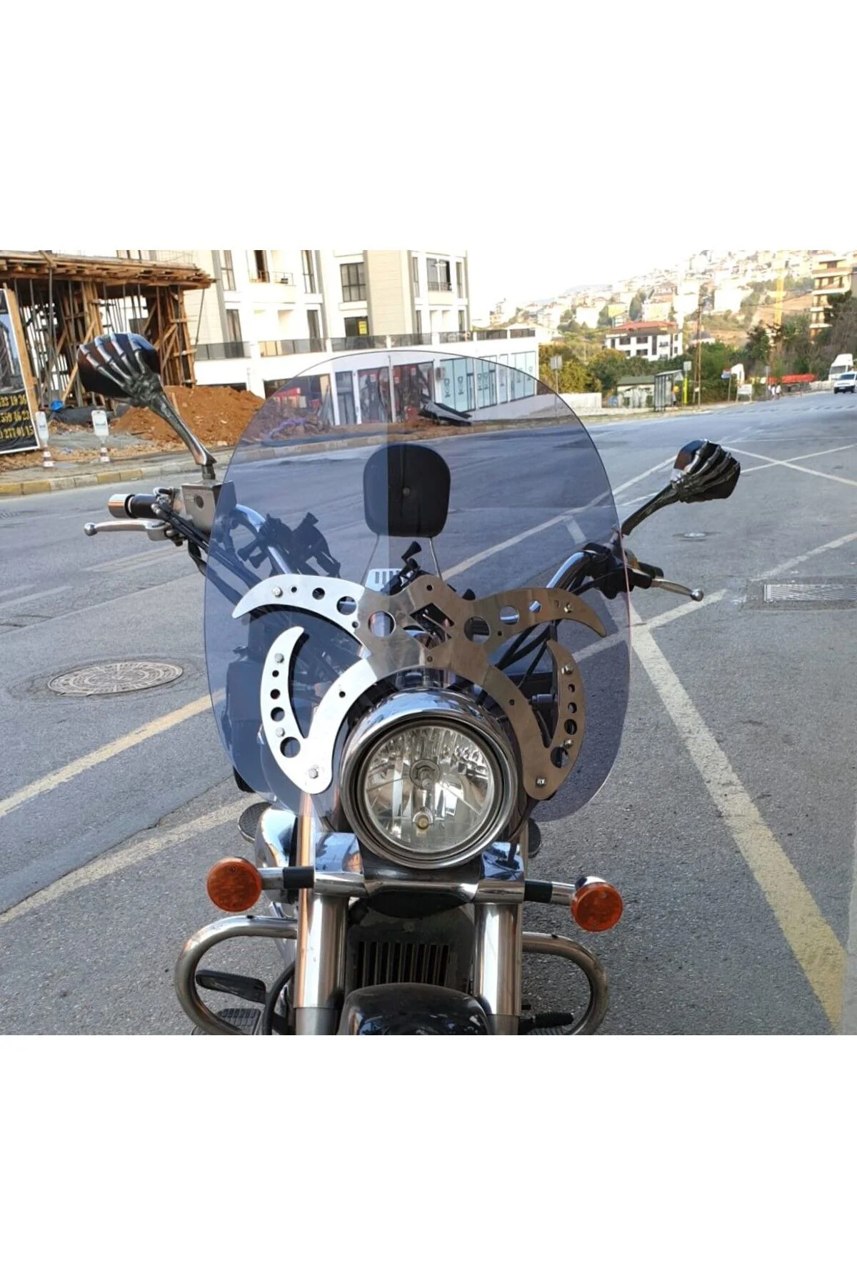 Suzuki VL 800 Ön Cam 2004-2016 Model 61cm Füme Renkli 4mm APARATSIZDIR