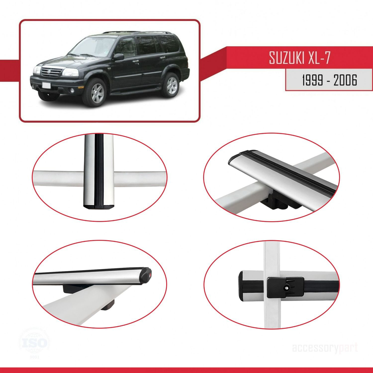 Suzuki XL-7 1999-2006 Arası ile uyumlu Basic Model Ara Atkı Tavan