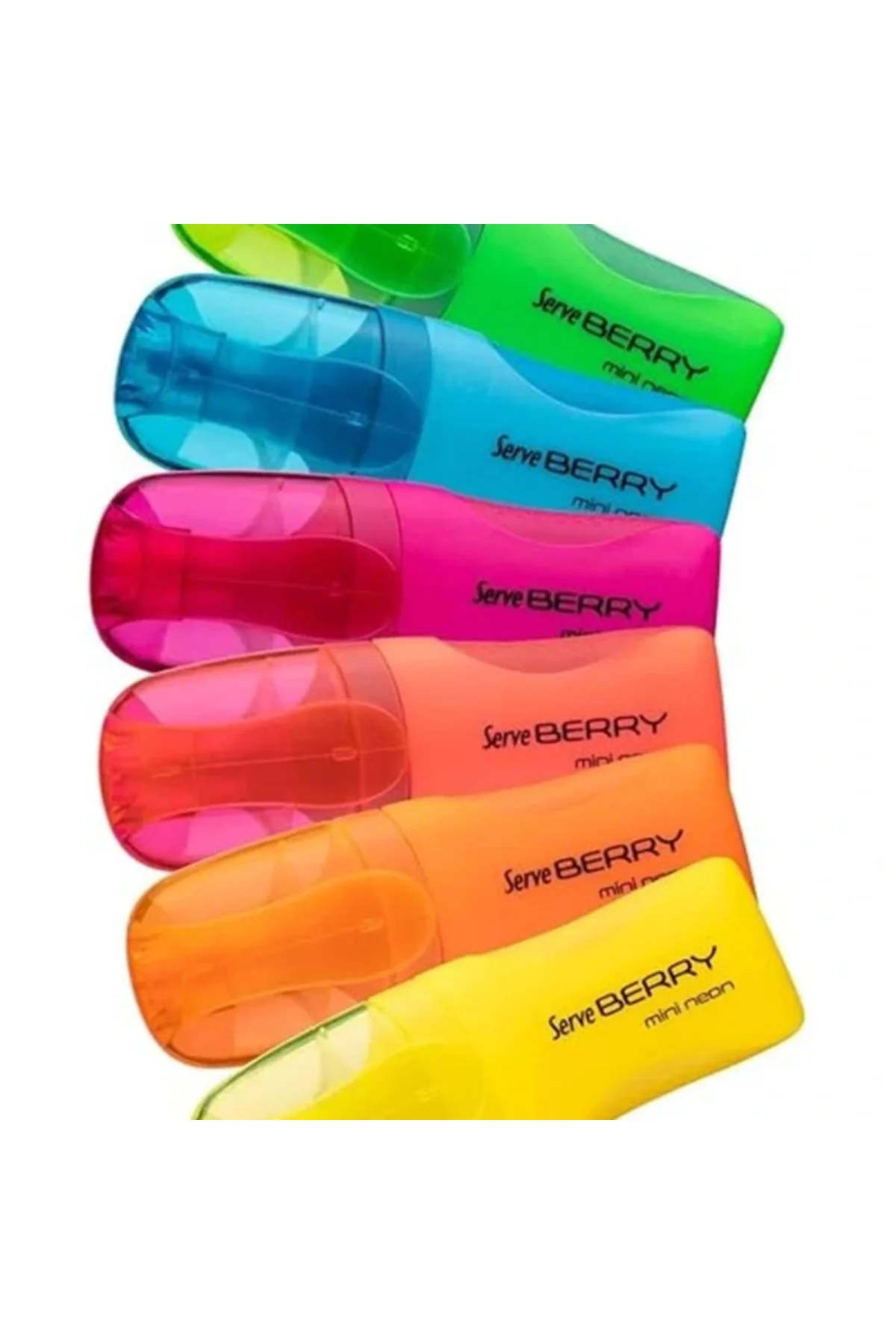 Sv Brmfkp6Fr Mini Fosforlu Kalem, Neon, 6'Lı Pet, Karışık Renk